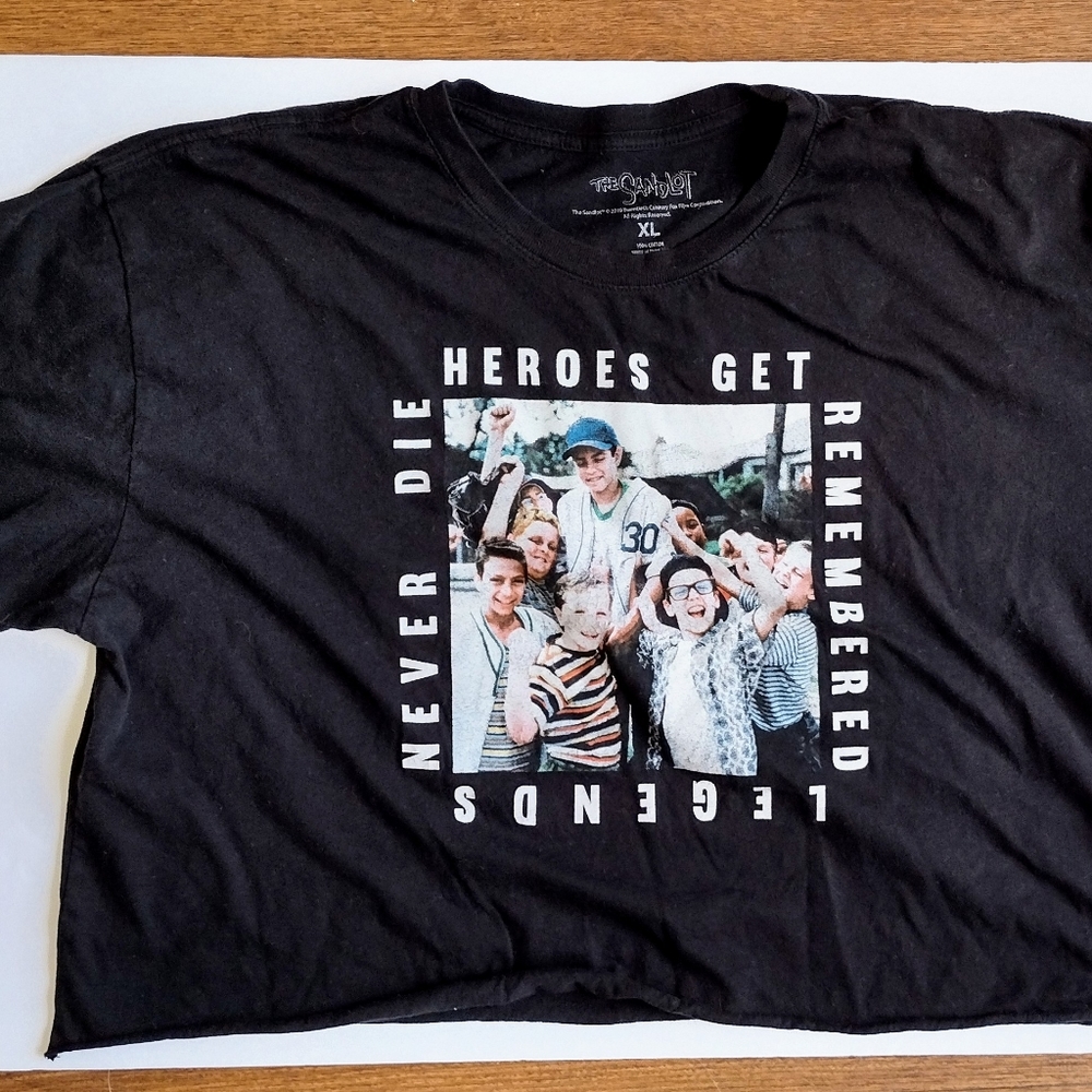 Classic "The Sandlot" Cropped T Shirt XL heroes get remembered legends never die
